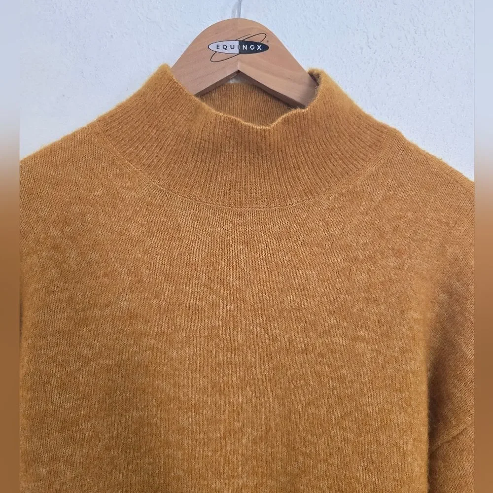 & Other Stories Mock Neck Bell Sleeves Sweater In Mustard Yellow Size XS_5